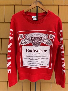URBAN OUTFITTERS | JUNK FOOD Red Vintage Inspired Budweiser Sweater | Size S